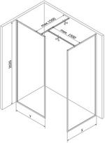 Mexen Kioto-F dušo sienelė Walk-in su rėmu 100 x 95 cm, permatomas 8 mm, balta - 800-100-202-04-20-095