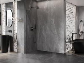 Mexen Lunar L dušo sienelė Walk-in kairė 90 x 200 cm, skaidri 8 mm, šešėliniu pilka šlifuota - 830L-090-000-66-00-L