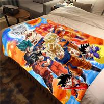 1PC Son Goku  Print Flannel Blanket, High quality All Seasons, Home Decor, Warmth and Comfort, Perfect for Christmas Gifts 80cm x 120cm
