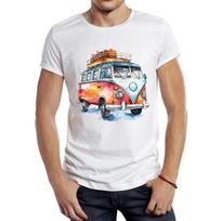 Vintažinis dažytas kemperis Pakavimas Vyriški marškinėliai Grafika Eiti stovyklauti Sportiniai drabužiai Retro kemperis Autobusas Viršutiniai drabužiai Hipsteris T-shirt S