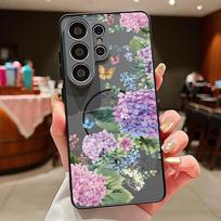 Vintage Floral Pattern Case For Samsung Galaxy S26 Ultra S25 Edge S24 Plus S23 FE S22 A17 A54 A55 A56 A57 5G Magnetic For Magsafe Matte Cover Samsung S23 Plus juoda