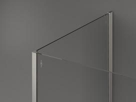 Mexen Kioto dušo siena Walk-in 90 x 85 cm, permatoma, šlifuotas nikelis - 800-090-212-97-00-085