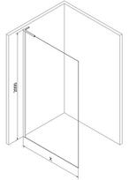 Mexen Kioto-X L dušo sienelė Walk-in 90 x 200 cm, skaidri 10 mm, auksinė matinė - 800-090-107-55-00-X