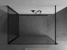 Mexen Kioto dušo sienelė Walk-in 110 x 90 cm, juodas rėmas, juoda - 800-110-212-70-70-090