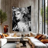 Lady Gaga Singer Colorful Tapestry Wall Hanging Bohemian Wall Tapestries Mandala Wall Art Decor 74x94cm(29x37in)