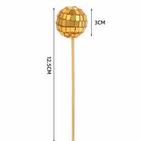 Retro Disco Ball Cake Toppers With Wooden Stick 70s 80s Style Disco Mirror Ball 3cm Baking Cake Decoration auksas
