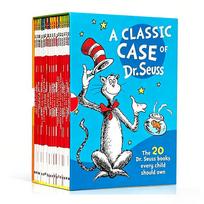 20 knygų rinkinys dėžutėje Klasikinė Dr. atvejų biblioteka. Dr. Seuss Katė skrybėlyje, minkštu viršeliu, anglų kalba, paveikslėlių knyga 20 Books