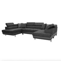 Kampinė sofa U formos su miegojimo funkcija ADI, pilka