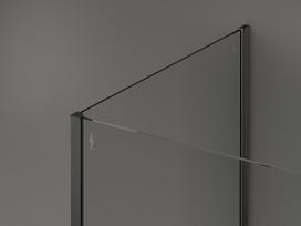 Mexen Kioto dušo siena 'Walk-in' 120 x 110 x 40 cm, permatomas, šešėliai pilka šepečiu - 800-120-110-221-66-00-040