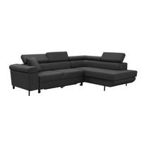 Kampinė sofa su miegojimo funkcija EDI, juoda, Dešininis variantas