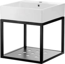 Praustuvas Deante Temisto su pakabinama konsole, 60x50 cm, CDTW6U6S, White/Nero
