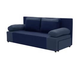 Trivietė sofa su miegojimo funkcija Soni, tamsiai mėlyna