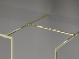 Mexen Kioto-F dušo sienelė Walk-in su rėmu 90 x 90 cm, skaidri 8 mm, auksinė - 800-090-202-04-50-090