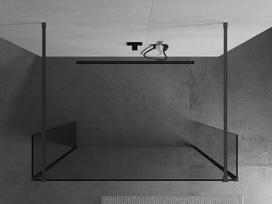 Mexen Kioto laisvai stovinti dušo sienelė 115 x 30 x 30 cm, skaidri, matinė pistoletų pilka - 800-115-030-222-66-00-030
