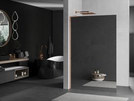 Mexen Kioto L dušo sienelė Walk-in 80 x 200 cm, veidrodis, rožinis auksas - 800-080-103-60-50