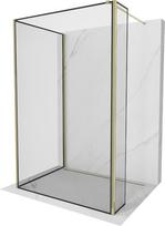 Mexen Kioto dušo sienelė Walk-in 120 x 70 x 30 cm, juodas rėmas, auksinė - 800-120-070-221-50-70-030
