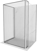 Mexen Kioto dušo sienelė Walk-in 100 x 100 x 40 cm, juodas rėmas, balta - 800-100-100-221-20-70-040