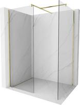 Mexen Kioto dušo sienelė Walk-in 140 x 120 cm, permatoma, auksinė šlifuota - 800-140-202-55-00-120