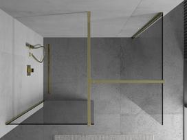 Mexen Kioto dušo sienelė Walk-in 150 x 75 cm, skaidri, auksinė - 800-150-202-50-00-075