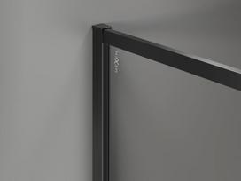Mexen Kioto-F dušo sienelė Walk-in su rėmu 90 x 75 cm, skaidrus 8 mm, juodas - 800-090-202-04-70-075