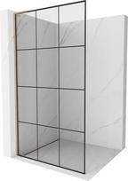 Mexen Kioto L dušo sienelė Walk-in 100 x 200 cm, juodas tinklelis, šlifuota varis - 800-100-103-65-77