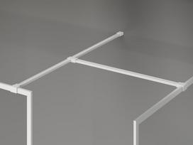 Mexen Kioto-XF duschän vachta Walk-in su rėmu 130 x 120 cm, permatomas 10 mm, balta - 800-130-202-04-20-120-XF