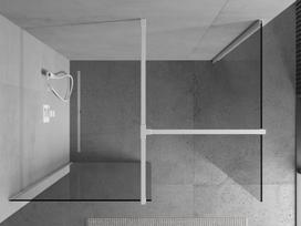 Mexen Kioto dušo sienelė Walk-in 130 x 80 cm, skaidri, balta - 800-130-202-20-00-080