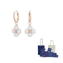 Swarovski dirbtinio krištolo auskarai moterims rožinio aukso F-Original Brand Box And Bag rožinio aukso spalvos