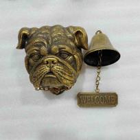 Resin+Metal Welcome Doorbell Wall Mount Front Door Chime Bell Entry Wall Decor  Outdoor/Indoor Bulldog