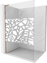 Mexen Kioto L dušo siena Walk-in 70 x 200 cm, baltas raštas, rožinis auksas - 800-070-103-60-85, 70 x 200 cm