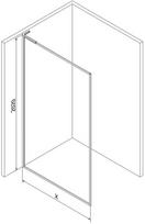 Mexen Kioto-XF L dušo sienelė Walk-in su rėmeliu 120 x 202 cm, permatoma 10 mm, balta - 800-120-174-20-00-XF