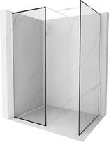 Mexen Kioto dušo sienelė Walk-in 120 x 90 cm, juodas rėmas, baltas - 800-120-202-20-70-090