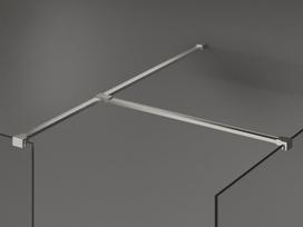 Mexen Kioto dušo sienelė Walk-in 160 x 90 cm, juodas rėmas, šlifuotas nikelis - 800-160-202-97-70-090