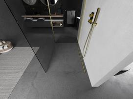 Mexen Kioto dušo sienelė Walk-in 120 x 85 cm, skaidri, auksinė - 800-120-212-50-00-085