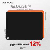 LESAILES Mouse Pad, Smooth FPS Special Micro-Velvet Woven Computer Desk Mat, QCK Heavy Chiji Jiang Zero Zhen Huodu Red-Dyed Edge Black, 520x400x4