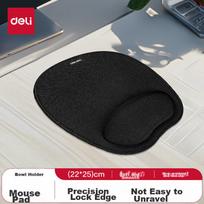 Deli Wrist Rest Mouse Pad, Comfortable Memory Foam, Office And Mouse Pad, Ergonomic Hand Support, Soft Non-Slip Hand Rest Wrist Pad, Black 83003