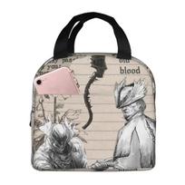 Bloodborne Hunter's Mark Insulated Lunch Bag for Women Kids Portable Food Boxes Thermal Lunch Box Tote One Size