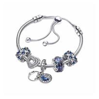 Pandora Logo design 925 silver bracelet, same style for men and women, couple style, silver ZT0105 sidabras