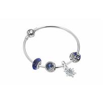 Pandora Interstellar Series Fantasy Snowflake 925 Silver Synthetic Cubic Zirconia Bracelet Set Women's ZT0869 sidabras