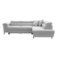 Kampinė sofa su miegojimo funkcija Samson, balta, Dešininis variantas