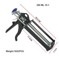 JAPI 250ML 10:1 Dual Tube Air Steel Manual Hand Caulking Gun Lightweight Injection Cutting Epoxy Adhesive Dispenser Push-Type