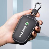 ERTJ8 Odinis automobilio raktų dėklas raktų pakabukas Skoda Kodiaq Rapid Fabia Enyaq Superb Octavia Karoq raktų dangtelis apsauginis maišelis priedai juoda
