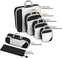 Simple Fashion Luggage Organizer Mesh Travel Cubes High Quality 6 Pieces Set Compression Packing Cubes with Shoe Bags Accessory juoda