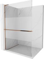 Mexen Kioto+ L dušo sienelė su lentyna Walk-in 120 x 200 cm, permatomas/šerkšnas, rožinis auksas - 800-120-123-60-35, 120 x 200 cm