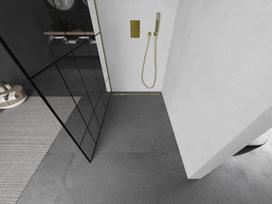 Mexen Kioto L dušo sienelė Walk-in 120 x 200 cm, juodas raštas, auksinis šlifuotas - 800-120-103-55-78, 120 x 200