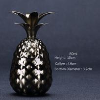 80 ml 304 nerūdijančio plieno ananasų kokteilių stiklinės restorano viešbučio individualizuotos stalo reikmenys gėrimų indai Mini Ananas kokteilių puodelis Bronze Pineapple  80ml black
