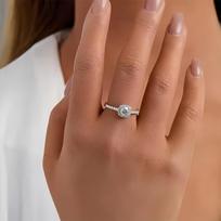 Išskirtinės mados moissanite apvalios sužadėtinės nuotakos vestuvinis žiedas jubiliejaus dovanos papuošalai 5 balta