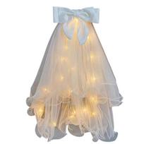 Luminous Wedding Tulle White Bridal Veils with Bowknot Elegant Bride Accessories Long Woman Veil with LED Light Up 1