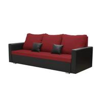 Trivietė sofa su miegojimo funkcija EKO, raudona/juoda