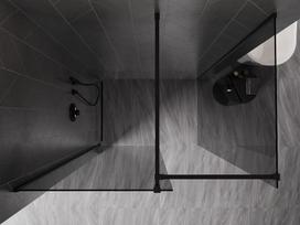 Mexen Kioto-X dušo sienelė Walk-in 140 x 80 cm, skaidri 10 mm, juoda - 800-140-202-70-00-080-X